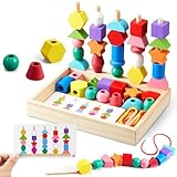 ZGIMI Montessori Spielzeug ab 3 4 5 Jahre Motorikspielzeug Fädelspiel...