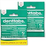 Denttabs Zahnputztabletten Mint mit Fluorid 2 x 125 Stck. für 4 Monate....