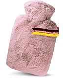 Hugo Frosch Wärmflasche Klassik 1,8 l mit Bezug Langhaar-Flausch Rosé