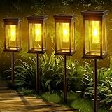 Fuqiduo Solarlampen für Außen Garten, 4 Stücke Solar Gartenleuchten mit...