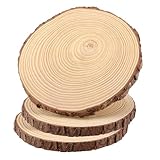 HEIYUET 3 Stücke 23-25cm Unvollendete Holzkreise Groß Natur Holzscheiben...