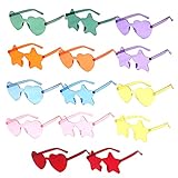 Zuzer Partybrille 14PCS Hippie Brille Bunte Party Sonnenbrillen Lustige...