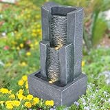 GARTENBRUNNEN BRUNNEN 230V 3-Stufige Stein-Kaskade mit LED-Licht...