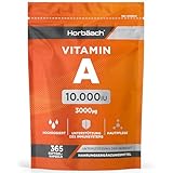 Vitamin A Hochdosiert 10000 IE | 365 Softgel Kapseln - 1 Jahr Vorrat |...