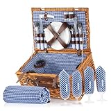 CampFeuer Picknickkorb 4 Personen mit Geschirr-Set | 29-teilig |...