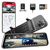 12 Zoll Rückspiegel Dashcam, 4K UHD Frontkamera & 2.5K Rückfahrkamera...