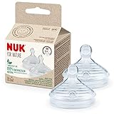 NUK for Nature Ersatz-Trinksauger für Babyflasche | Mittelgroß | 6−18...