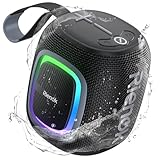 RIENOK Bluetooth Lautsprecher Klein mit Licht FM Radio Bluetooth 5.3...