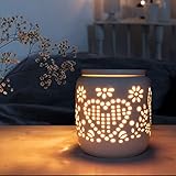 Candle-Brothers Elektrische Duftlampe aus Keramik | Romance | Weiße...