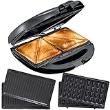 Melissa Sandwichmaker 3-in-1 - Sandwichtoaster - Waffeleisen - Kontaktgrill...