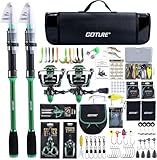 Goture Angelset Komplett (24T Carbon), 2 Teleskop-Brandungsrute aus...