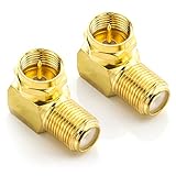 deleyCON 2 Stück Sat-Winkel-Adapter Set 90° Grad für Koaxialkabel...