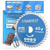 STONE REEF Sägeblatt 125x22.23- Kreissägeblatt [inkl. Adapter auf Bohrung...
