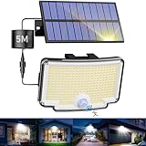 nipify Solarlampen für Außen mit Bewegungsmelder, 318 LED 3 Modi Solar...