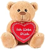 BRUBAKER Teddy Plüschbär mit Herz Rot - Ich Liebe Dich - 25 cm -...