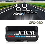 Head Up Display Auto HUD Anzeige OBD2 & HUD GPS Anzeige, iKiKin 3,5 Zoll...