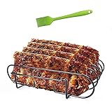 AISHNA Spareribs Halter Grill, Edelstahl Braten und Rippchenhalter für 4...