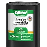 Xabian Anti Unkrautvlies 150g/m² Gartenvlies extra breit 2m x 10m = 20m²...