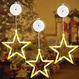sylvwin LED Sterne Weihnachtsdeko Fenster 3 Stück,10 LED Weihnachtsdeko...