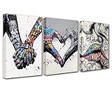 Banksy Street Art Graffiti Handbilder Herz Liebe Gemälde Romantischer Kuss...