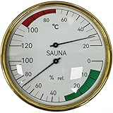 GLFLOW Sauna-Thermohygrometer, analog, Innentemperatur,...