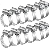 Qinsky Schlauchschellen 10-16 mm,12 Pcs Endlos 304 Edelstahl Einstellbare...