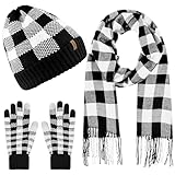 Aneco Winter Warm Strickschal Beanie Mütze und Handschuhe Set Herren &...