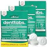 Denttabs Zahnputztabletten Minze mit Fluorid 3 x 125 stk. für 6 Monate die...