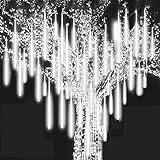 HWGING Fallende Lichter, 8 Röhren 196 LEDs Eiszapfen Lichterkette Außen...