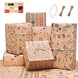 yeestone Geburtstags-Geschenkpapier, 6 Stück, Geschenkpapier, recycelbares...
