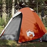 Homgoday Campingzelt, 2 Personen, Grau und Orange, 254 x 135 x 112 cm, 185T...