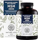 NATURE LOVE® MSM 2000mg mit Vitamin C - 365 laborgeprüfte Tabletten -...
