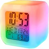 Retoo Wecker Digital, Wecker Kinder, 7-Farbiger Reisewecker, LED Anzeige...