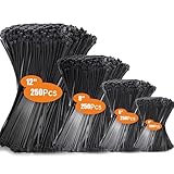 Hosuni 1000 Stück Kabelbinder Schwarz Set,100/150/200/300 mm Kabelbinder...