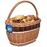 KOTARBAU® Weidenkorb Einkaufskorb geflochten 420 x 280 mm Korb Braun groß...