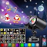 YAZEKY LED Projektor Weihnachten Aussen 2-in-1 LED Projektionslampe...