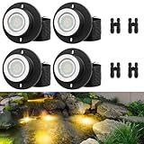 4 Stück Teichbeleuchtung LED Unterwasser, IP68 Wasserdicht...