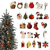Adventskalender für Weihnachten, flacher 2D-Anhänger für Heimdekoration,...