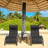 LIFERUN XXL Aluminium Sonnenliege 2er Set, stapelbare liegestuhl Garten mit...