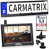CARMATRIX Funk Solar Auto Rückfahrkamera solarbetrieben im Nummernschild...