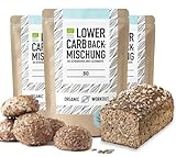 LOWER-CARB-BROTBACKMISCHUNG 3x350g – Bio, vegan, glutenfrei,...