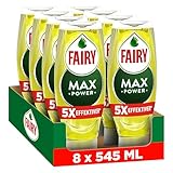 Fairy Max Power Zitrone Handgeschirrspülmittel 8x545ml, effektive Formel...