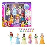 Mattel Disney Prinzessinnen Set, inkl. 6 Disney Figuren: Tiana, Cinderella,...