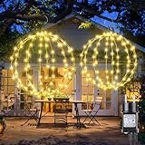 iBaycon Weihnachtsbeleuchtung Außen kugel,Warmweiße Hängekugeln...