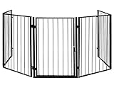 ISO TRADE Kaminschutz mit Tür aus Metall Schutzgitter Ofenschutzgitter...