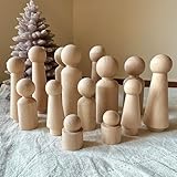 14 Holzmännchen Familie Figuren Holz Naturbelassene Holzfiguren Basteln...