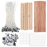 Kerzendocht Holzdochte für Kerzen, 100 Kerzendochte für Kerzen 20cm, mit...