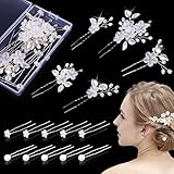 15 Stück Haarschmuck Hochzeit Set, Hochzeit Haarnadeln mit Perlen und...