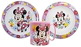 Minnie Kinder-Geschirr Set mit Teller, Müslischale, Tasse...