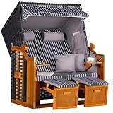 MR. DEKO® Strandkorb Ostsee 2-Sitzer Anthrazit | Volllieger Gartenmöbel |...